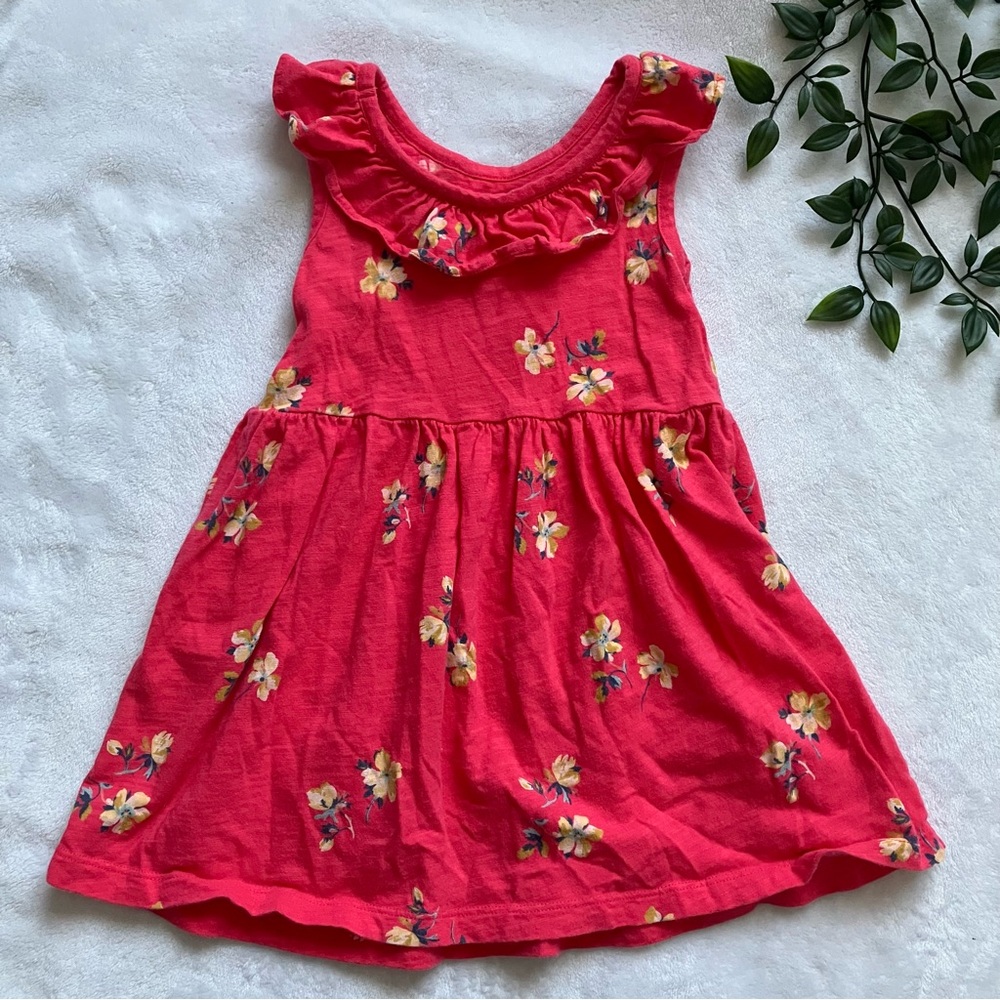 Baby GAP Floral Sundress 2T Pink Ruffle Sleeve Summer Dress